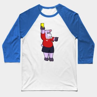 Hippo at Soccer as Referee Baseball T-Shirt